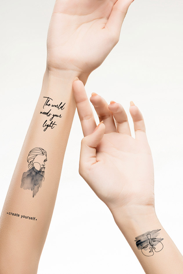 Everjoy Realistic Temporary Tattoos - 16 Sheets Inspirational Quotes Live  Lau... | eBay